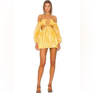 Sunshine Off-Shoulder Mini Dress with Front Tie